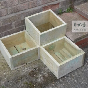 square wooden 3-in-1 separate planters