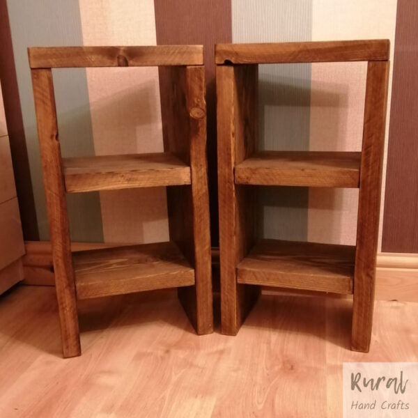 Rustic Bedside Tables/Side Tables - Pair